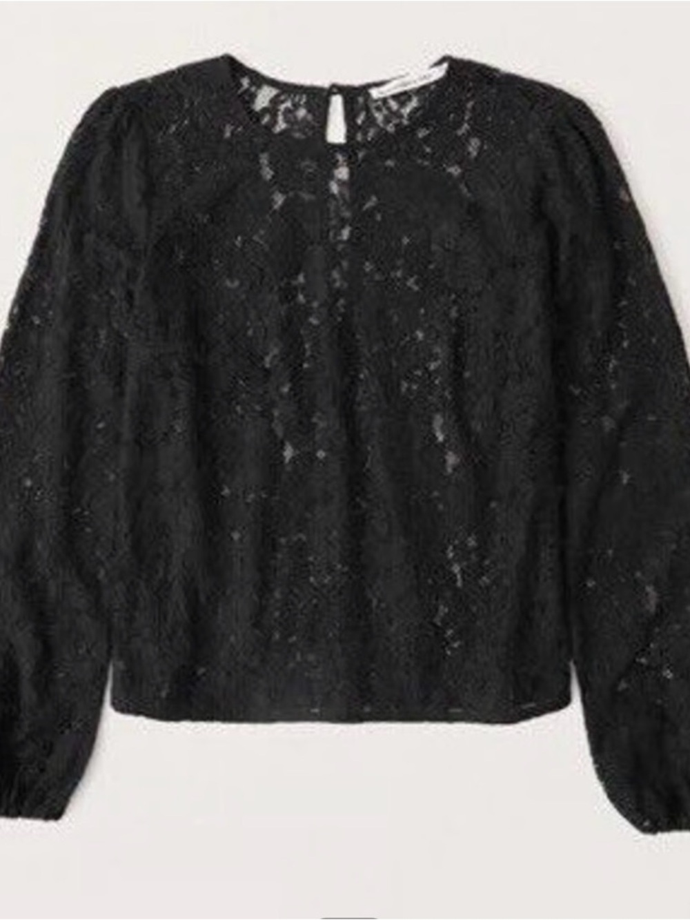 Abercrombie & Fitch Black Lace Long-Sleeve Blouse